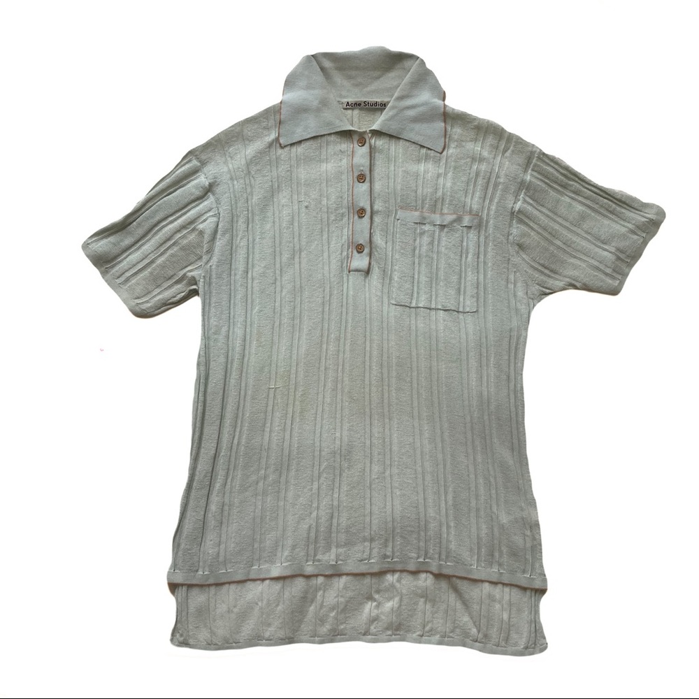 SOLD / Ribbed Knit Acne Studios Polo Blouse